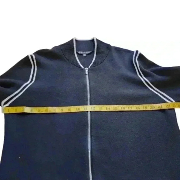 Athleta Venture Sweater Black White  Zipper Closure Cotton Women's size Large - Picture 14 of 15